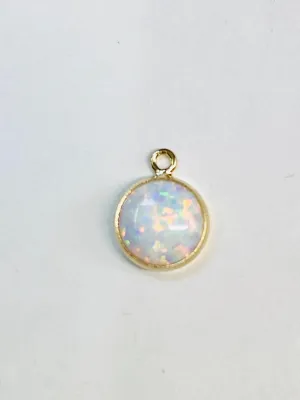 White Bello Opal Bezel Drop 14KGF