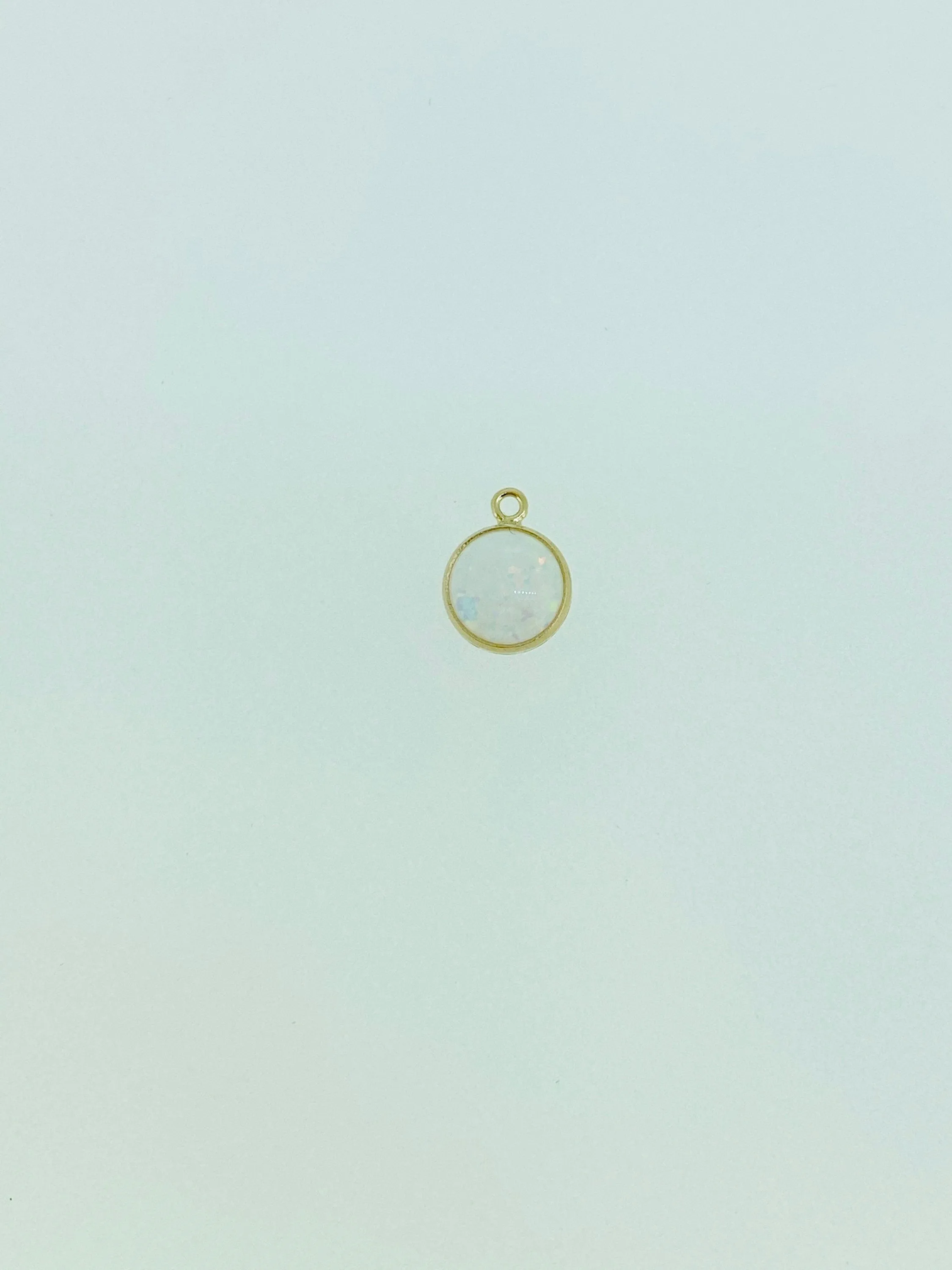 White Bello Opal Bezel Drop 14KGF