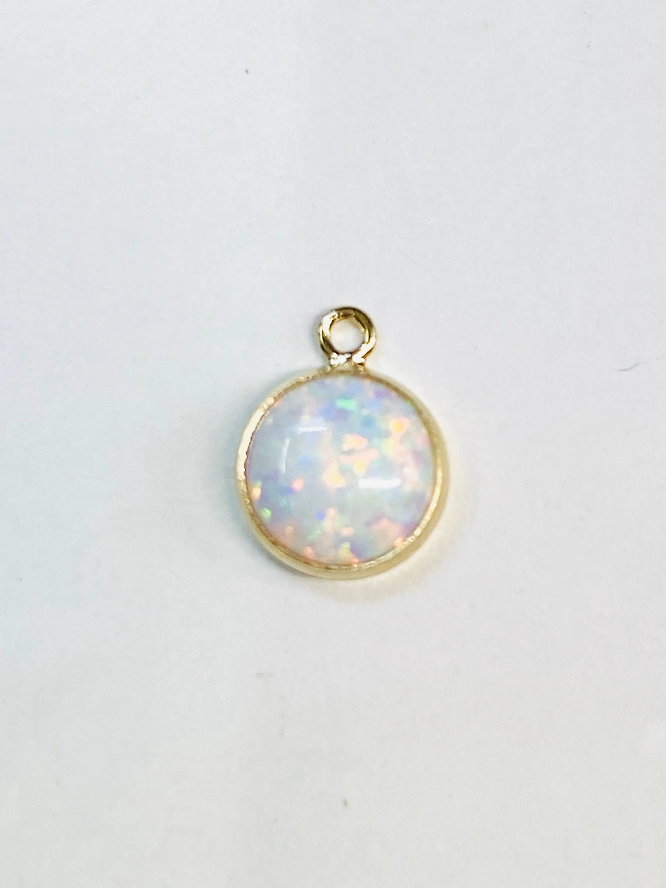 White Bello Opal Bezel Drop 14KGF