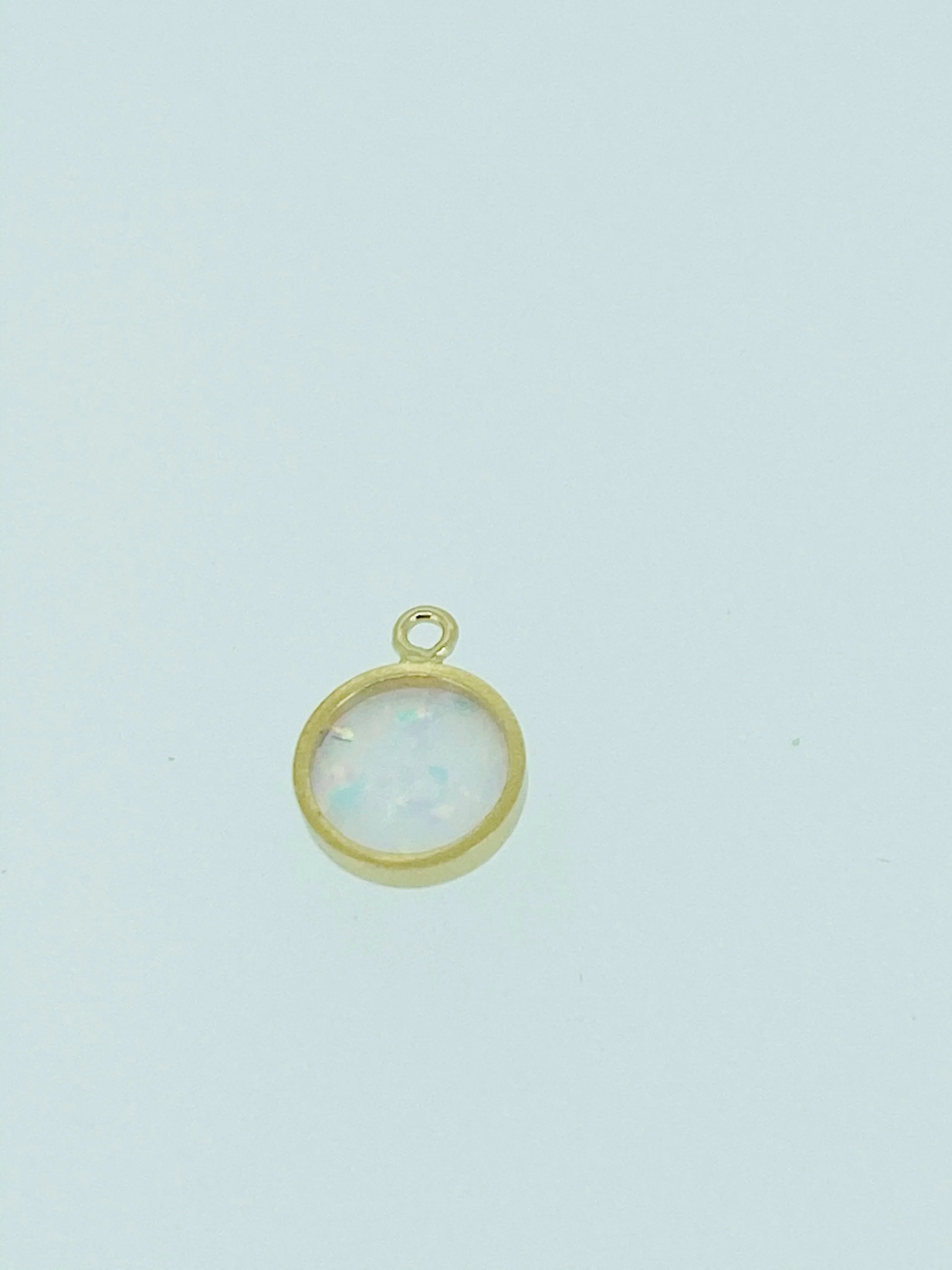 White Bello Opal Bezel Drop 14KGF