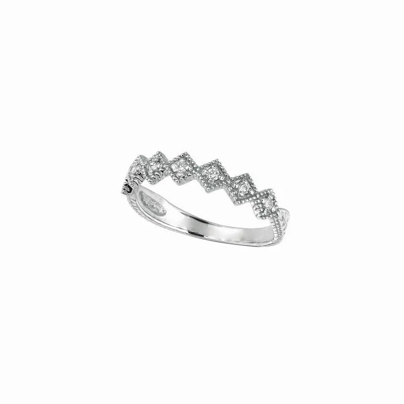 WHITE GOLD DIAMOND STACK RING 14K GOLD (0.18 CTW)