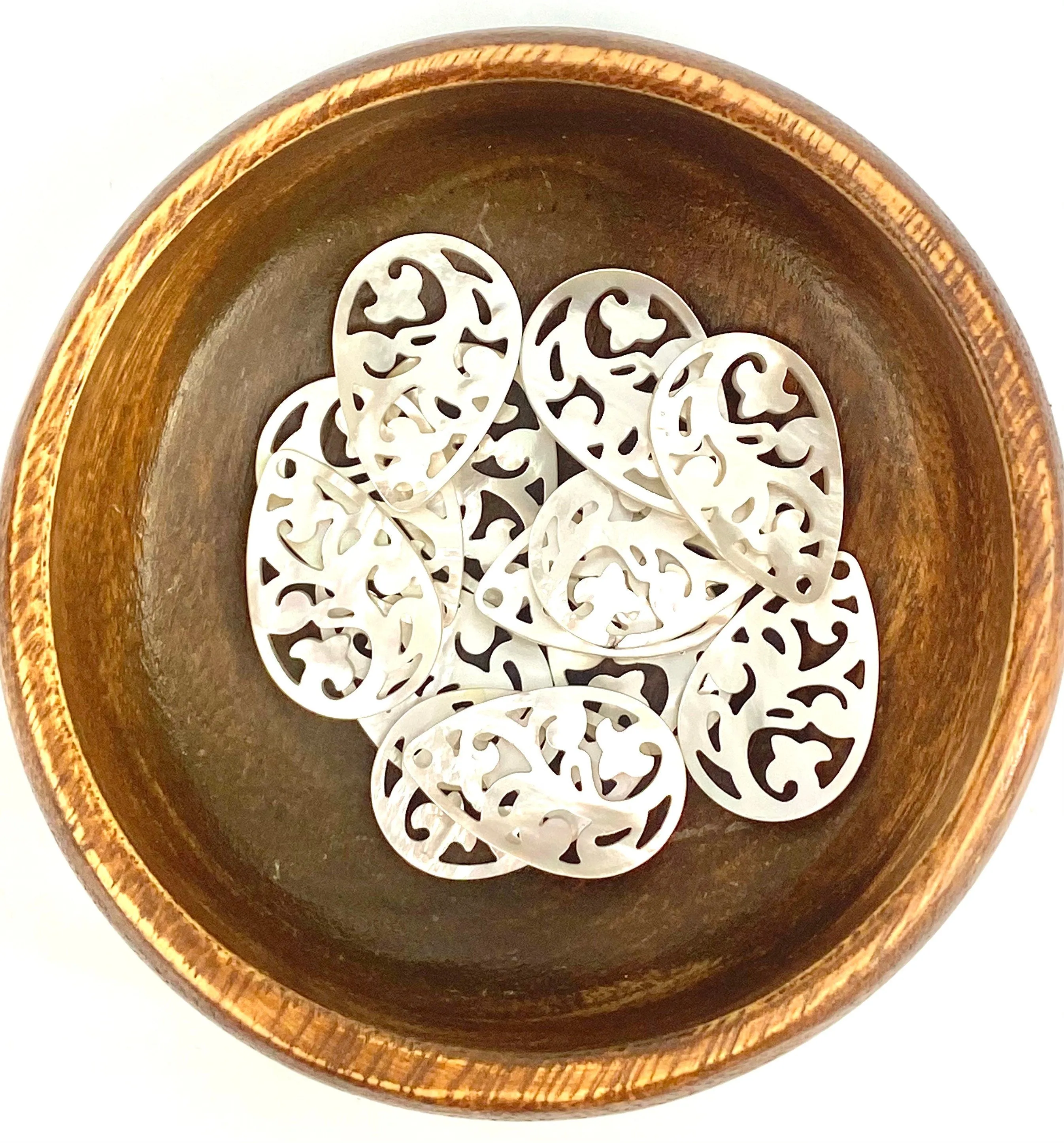 White South Sea Mother Of Pearl Beads, Sku#M523