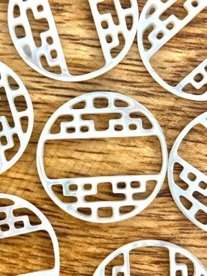 White South Sea Mother Of Pearl Beads, Sku#M553