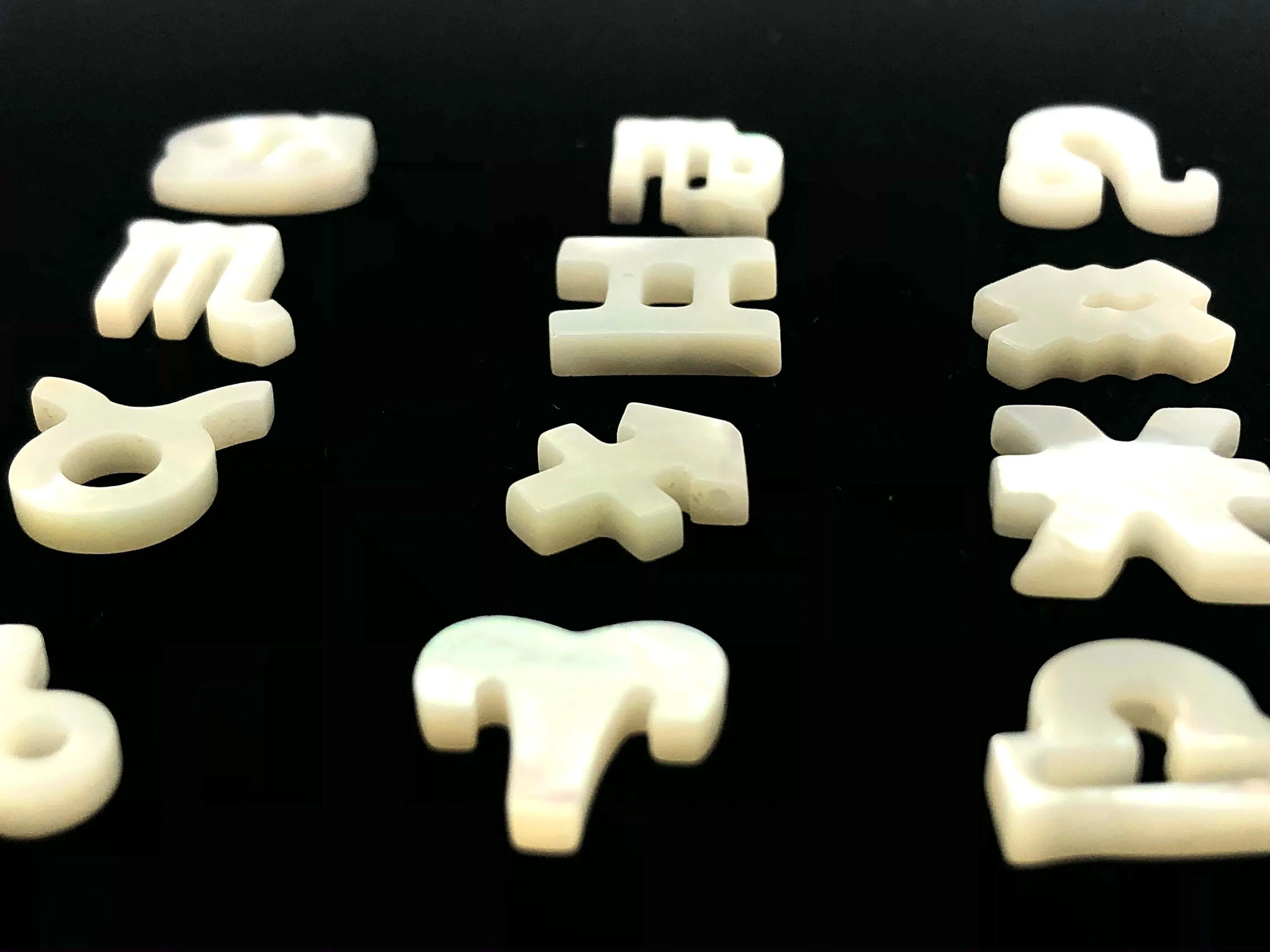 White South Sea Mother Of Pearl Horoscope Signs Sku#M231