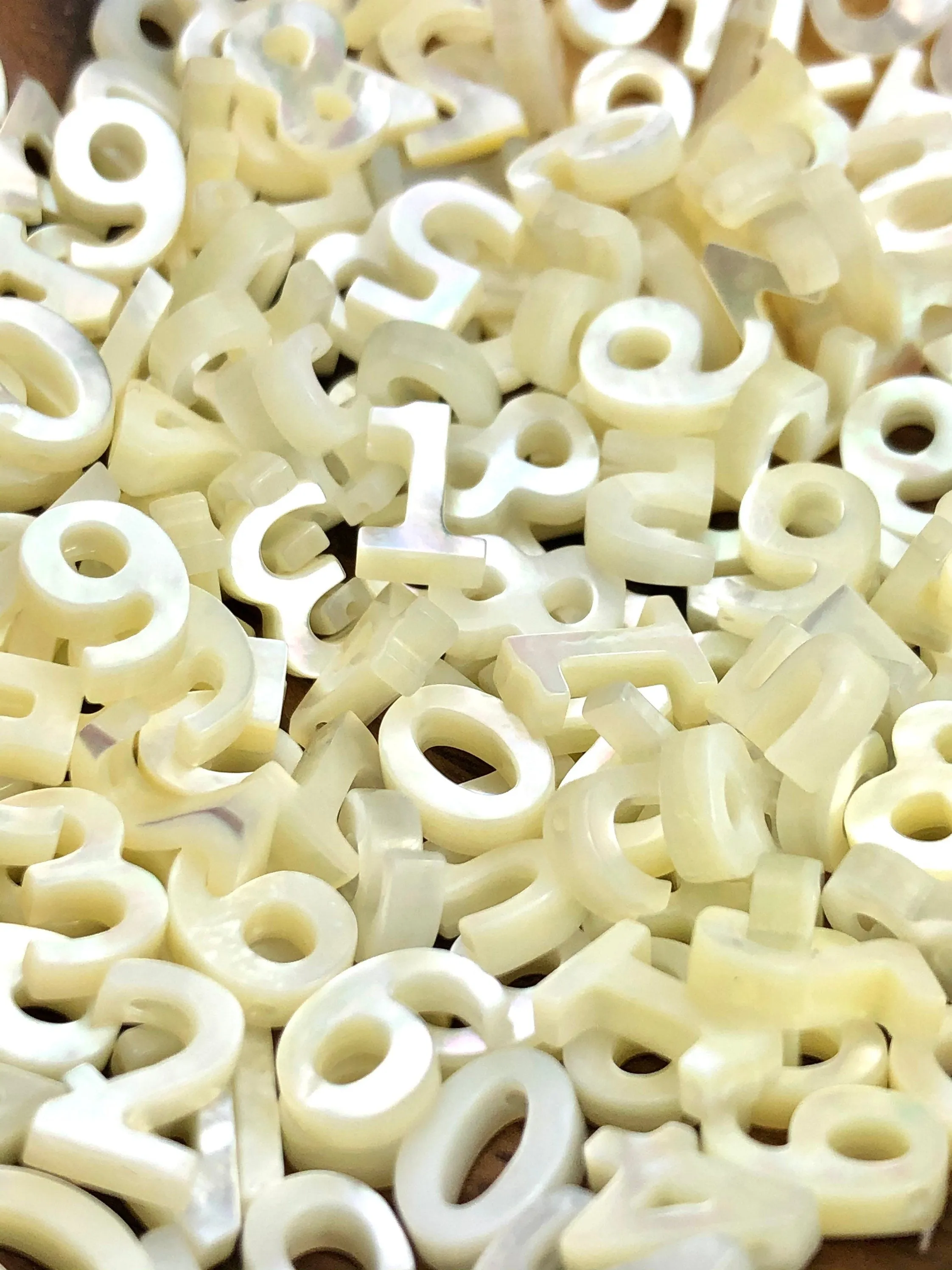 White South Sea Mother Of Pearl Numbers Sku#M596