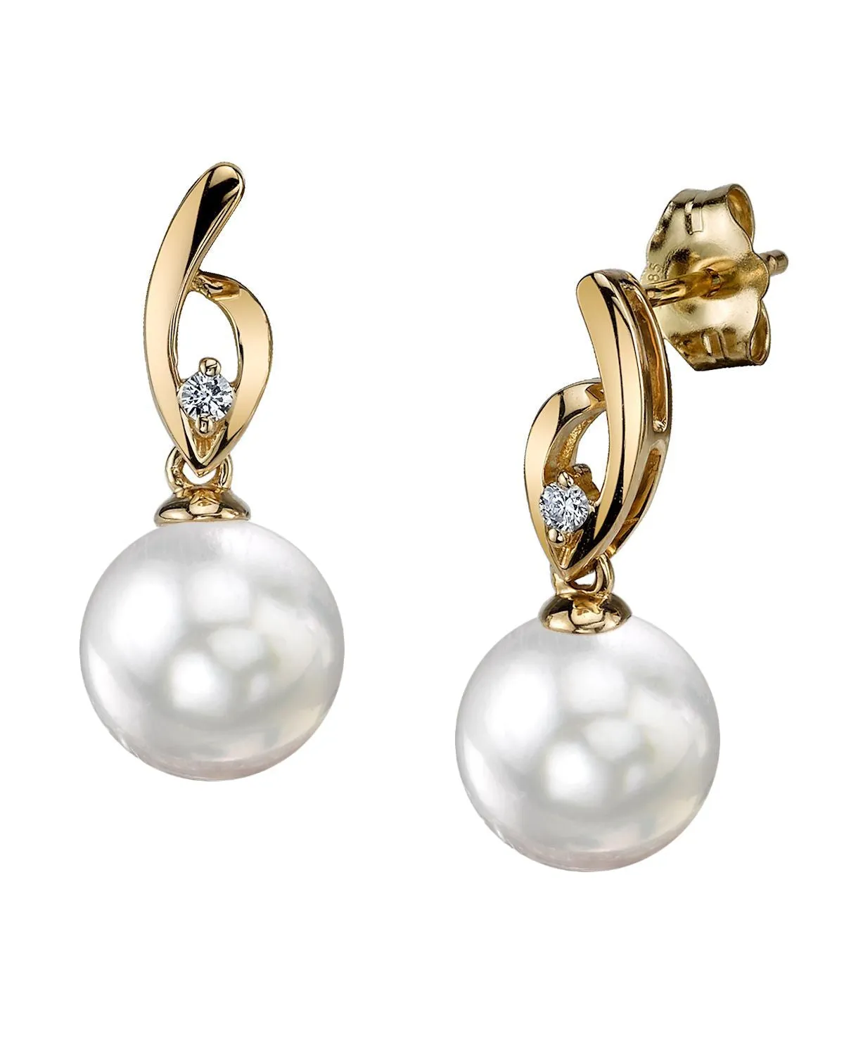 White South Sea Pearl & Diamond Asterie Earrings