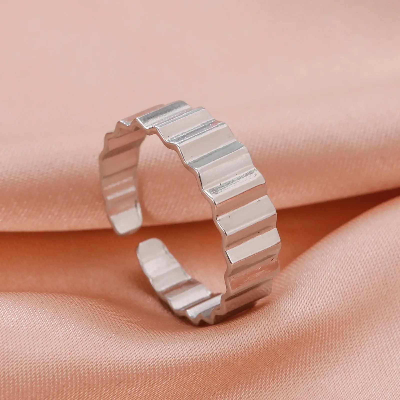 Women Rings Geometric Heart Aesthetic Adjustable Open Finger Ring Fashion Party Jewelry Gifts