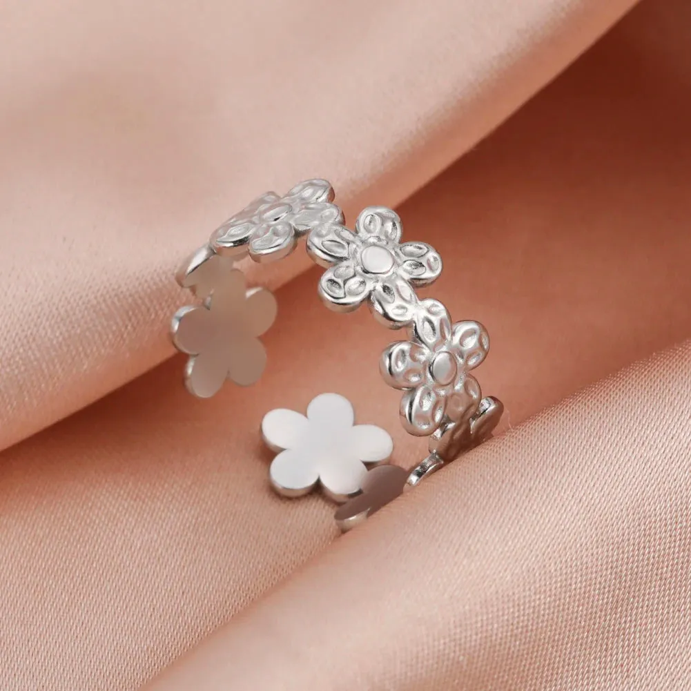 Women Rings Geometric Heart Aesthetic Adjustable Open Finger Ring Fashion Party Jewelry Gifts