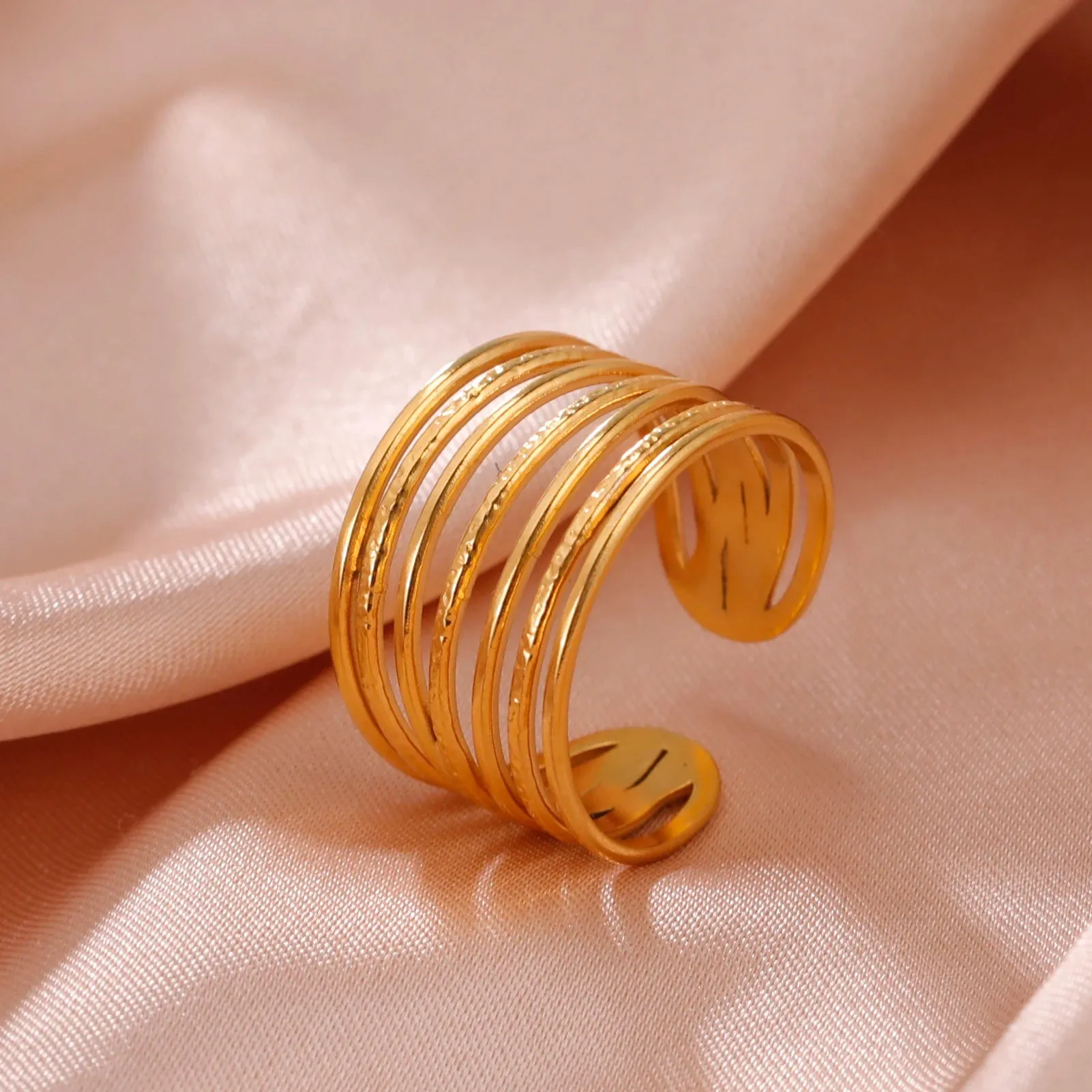 Women Rings Geometric Heart Aesthetic Adjustable Open Finger Ring Fashion Party Jewelry Gifts