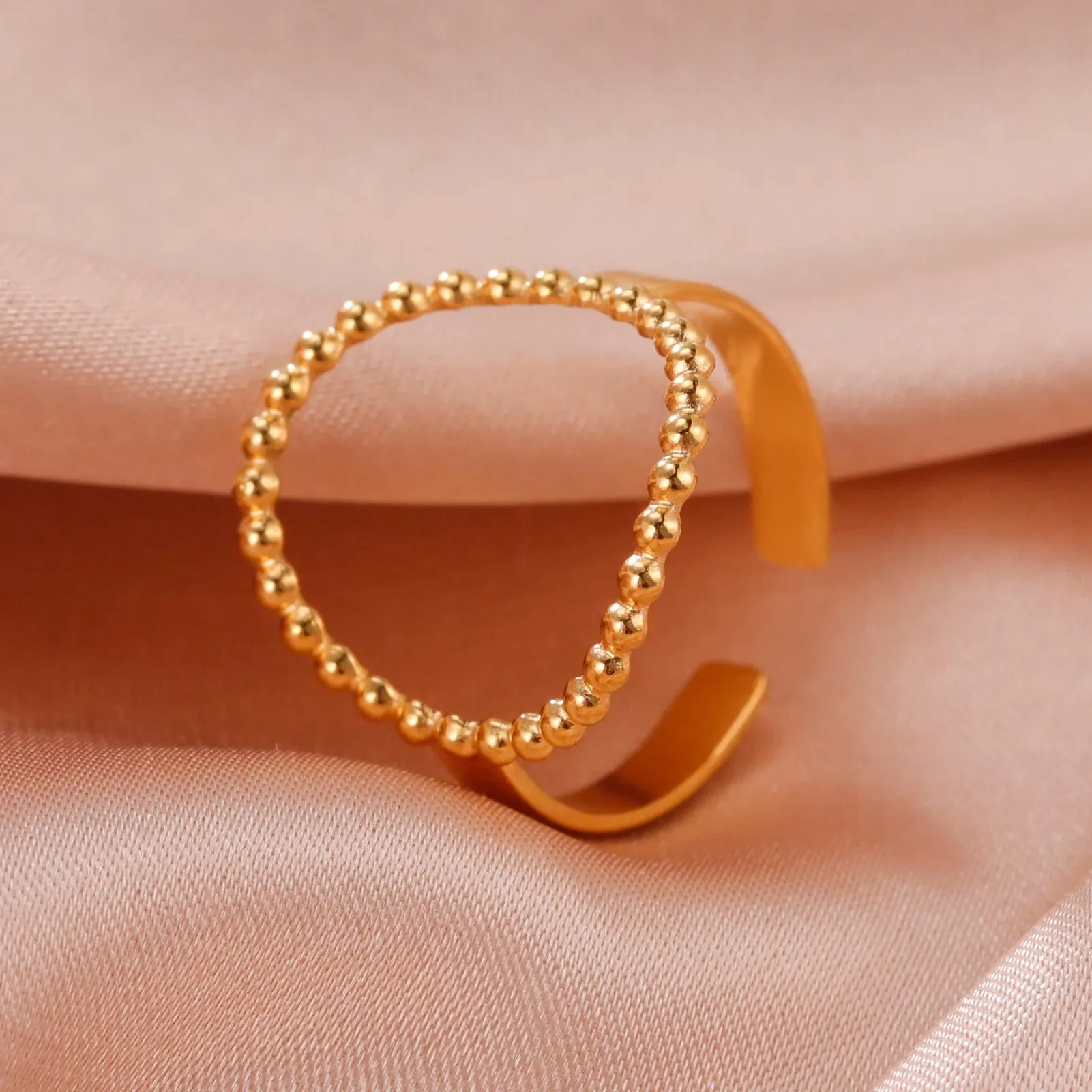 Women Rings Geometric Heart Aesthetic Adjustable Open Finger Ring Fashion Party Jewelry Gifts