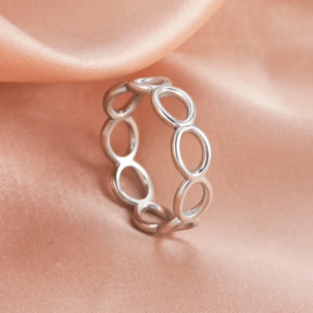 Women Rings Geometric Heart Aesthetic Adjustable Open Finger Ring Fashion Party Jewelry Gifts
