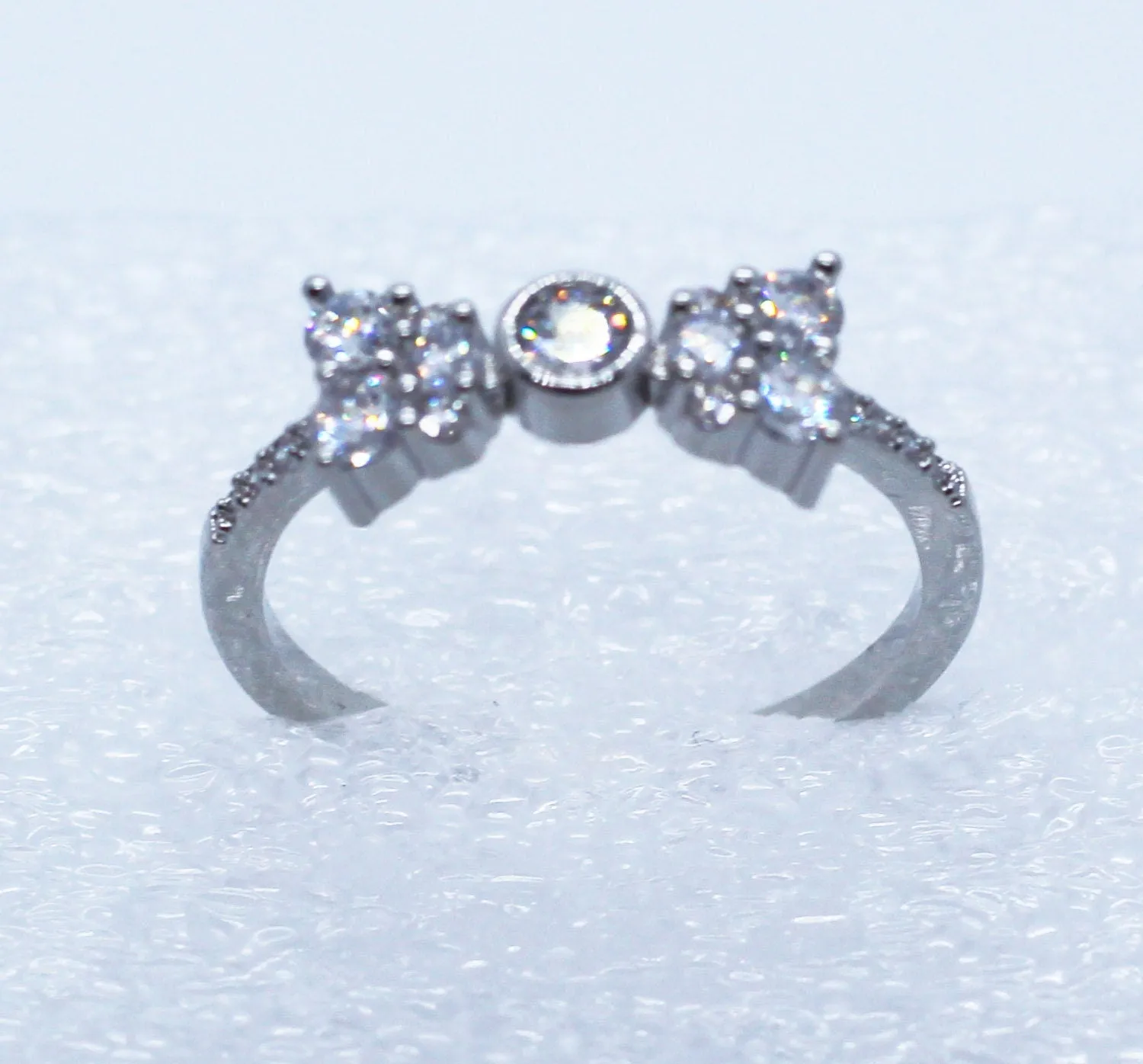 Womens Charm Ring | Charm Rings | Diamond Ribbon Ring | Diamond Bow Ring | Diamond Charm Ring | Diamond Ring for Girlfriend | Silver Ring