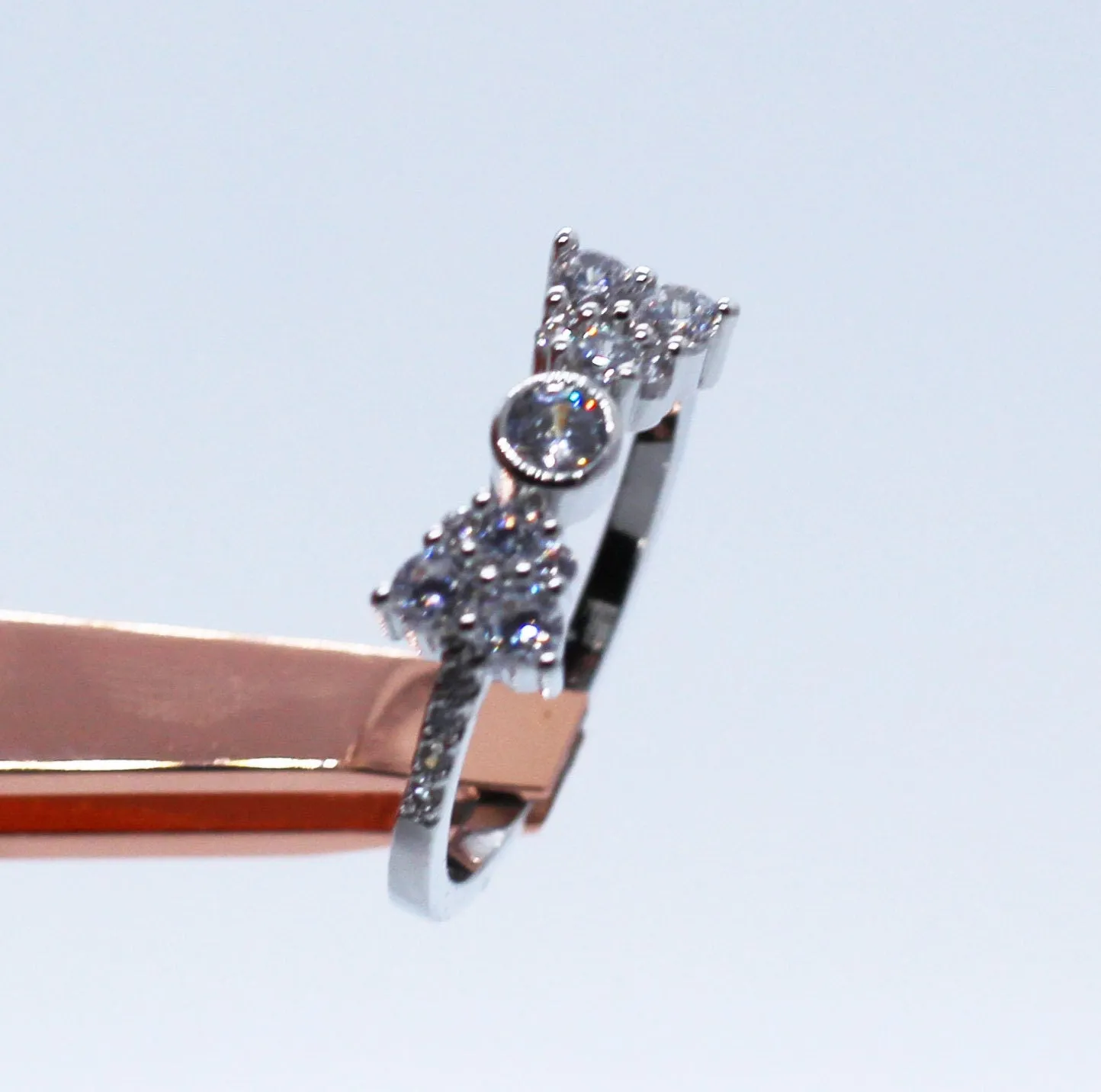Womens Charm Ring | Charm Rings | Diamond Ribbon Ring | Diamond Bow Ring | Diamond Charm Ring | Diamond Ring for Girlfriend | Silver Ring