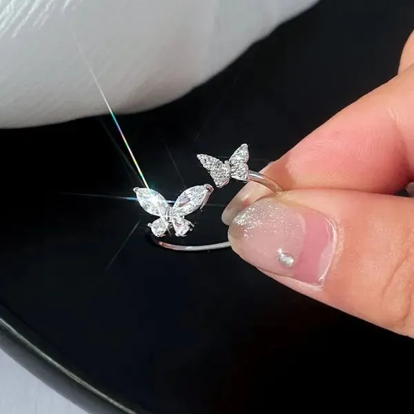 Women's Geometric Zircon Round Ring