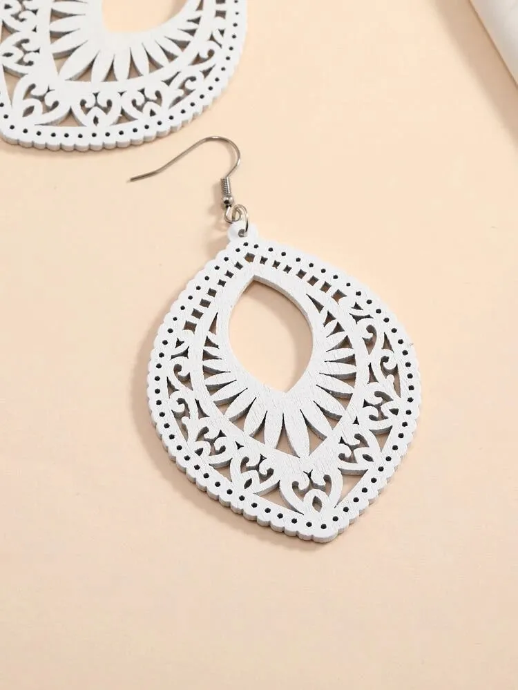 Wooden Drop Earrings