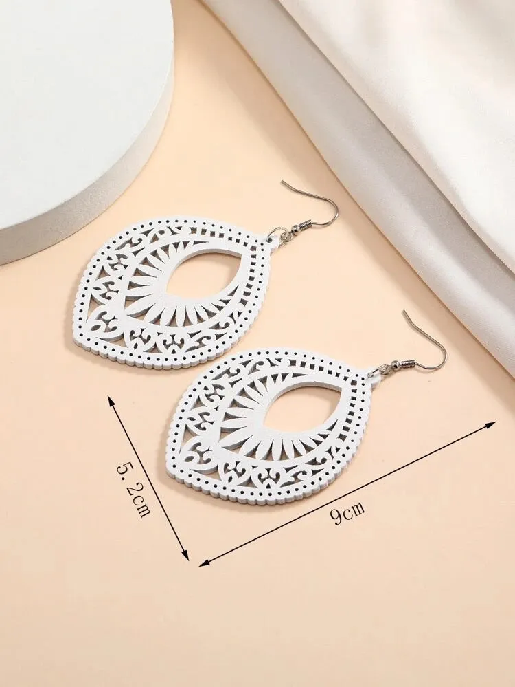 Wooden Drop Earrings