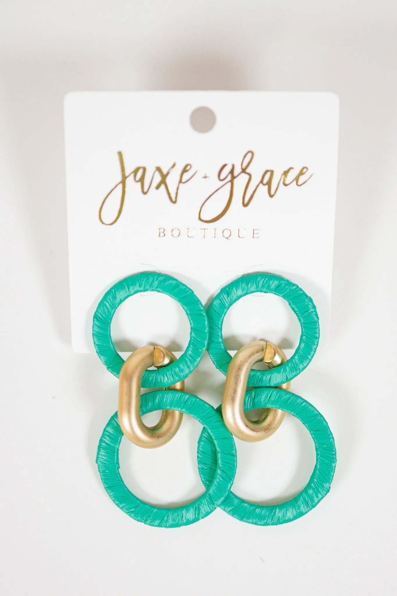 Wrapped Raffia Link 2 Drop Earrings, VARIOUS