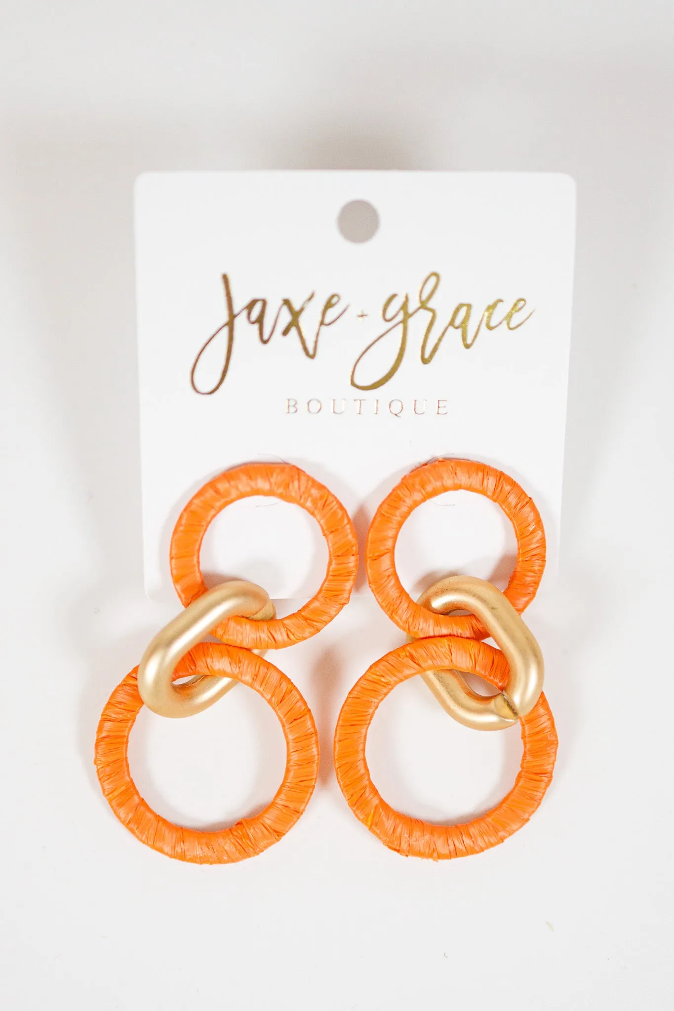 Wrapped Raffia Link 2 Drop Earrings, VARIOUS