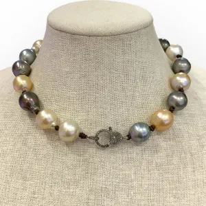XL Tahitian & South Sea Pearls w/ Diamond Clasp 17''