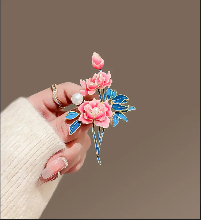 XSB122 - Colorful Floral Saree Brooch