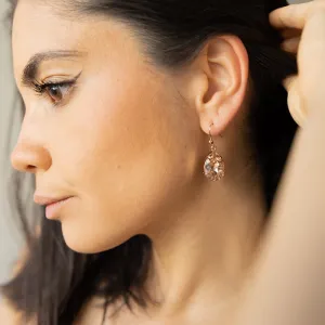 Zowie Rose Gold Swarovski Drop Earrings